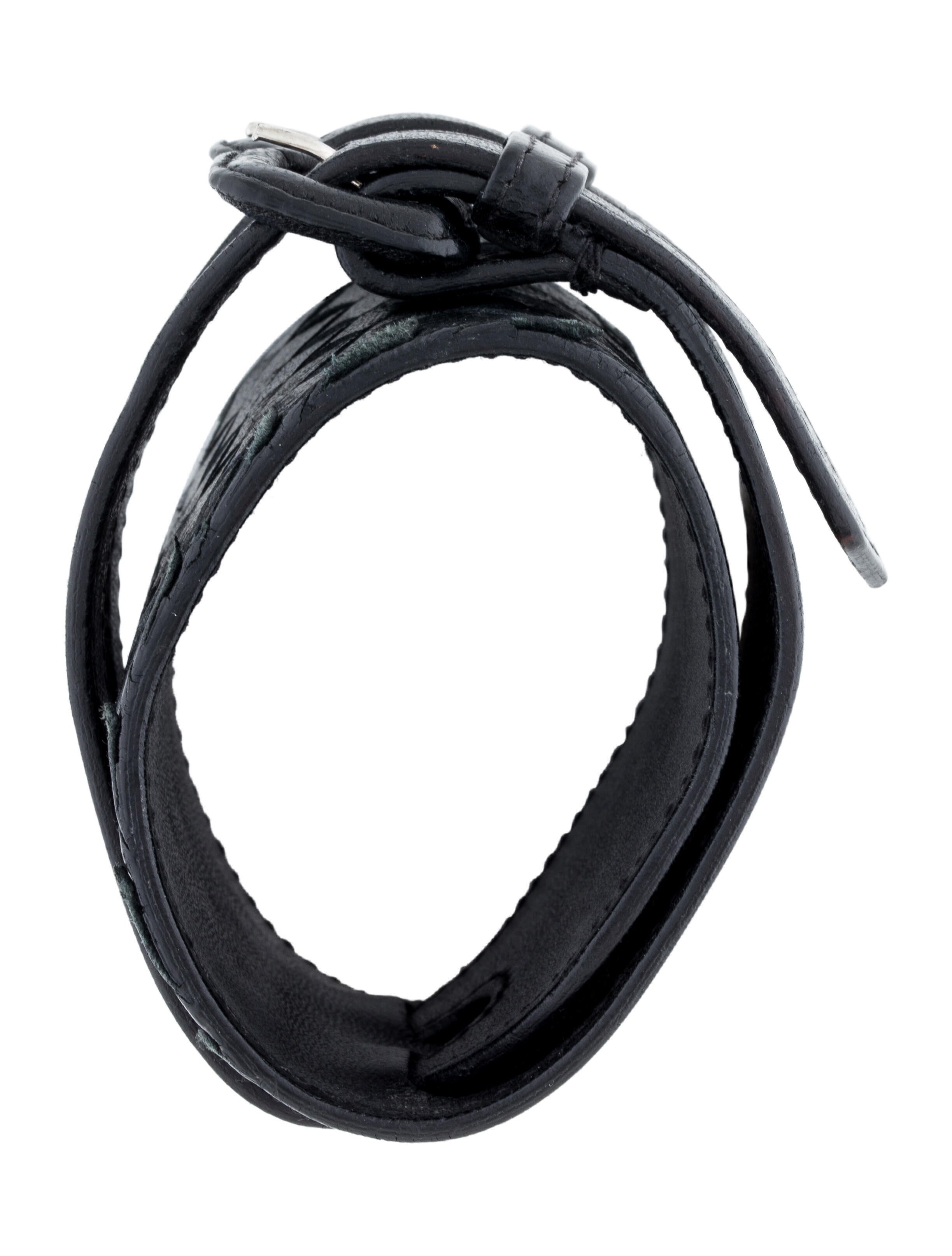 Bottega Veneta Leather Double Buckle Wrap Bracelet